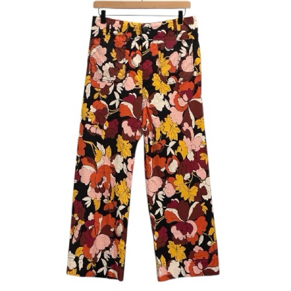 Anthropologie Maeve The Colette Multicolor Floral Wide, Cropped Pants, Size 30 - Picture 2 of 16